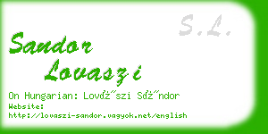 sandor lovaszi business card